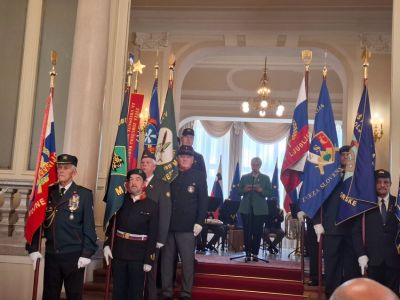 Prapor Društva TIGR Primorske na državni proslavi ob dnevu državnosti  in v palači predsednice RS