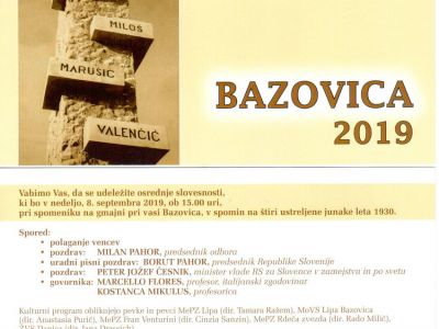 Vabljeni v Bazovico, 8. september, 2019